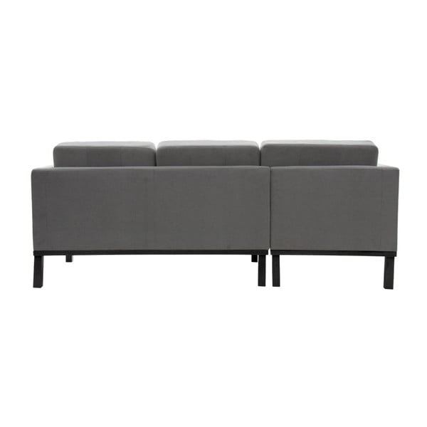 Jasnoszara sofa z czarnymi nogami Vivonita Johan, lewy róg-image-2