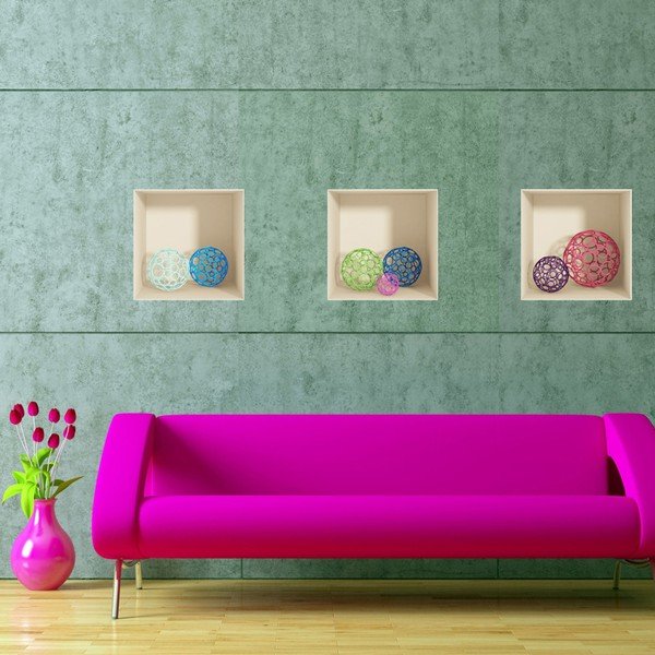 Zestaw 3 naklejek 3D Fanastick Spheres-image-1