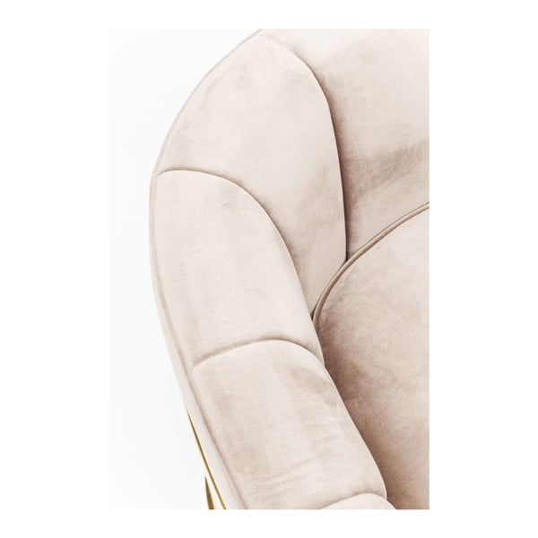 Beżowy fotel z detalami w złotej barwie Kare Design Pure Elegance-image-1