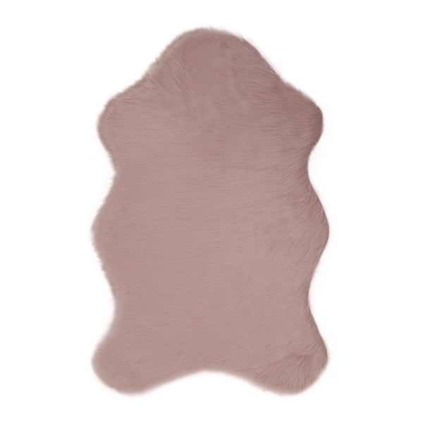 Różowy dywan ze sztucznej skóry Pelus Powder, 60x90 cm