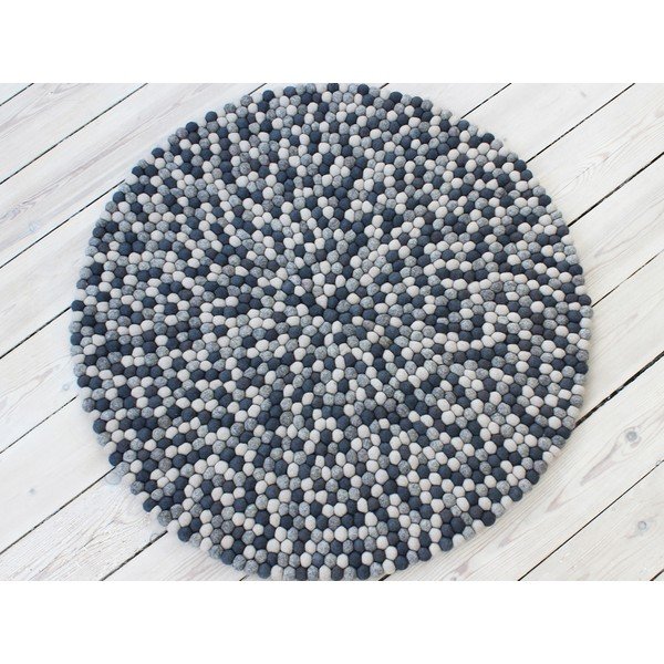 Ciemnoszary wełniany dywan kulkowy Wooldot Ball Rugs, ⌀ 200 cm-image-1
