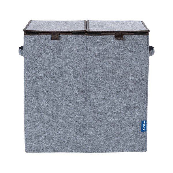 Szaro-brązowy podwójny kosz na pranie Wenko Duo, 82 l-image-1