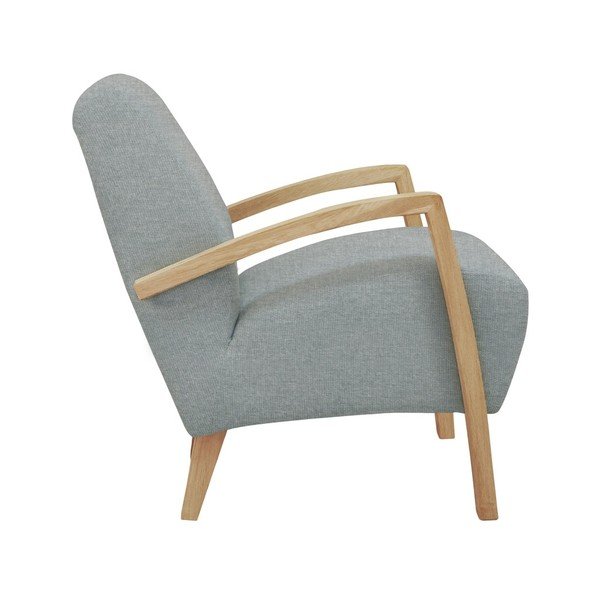 Jasnoszary fotel z jasnymi podłokietnikami Helga Interiors Luna-image-1