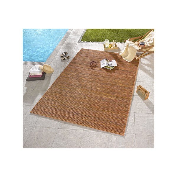 Dywan nadający się na zewnątrz Lotus 200x290 cm, pomarańczowe paski-image-3