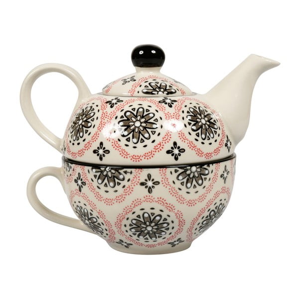 Ceramiczny dzbanek do herbaty z kubkiem Sema Perle 
