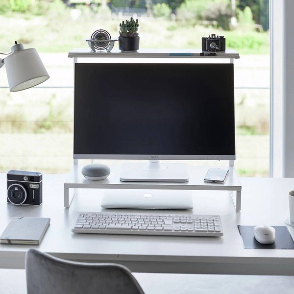 Biały metalowy stojak na monitor Tower – YAMAZAKI-image-1