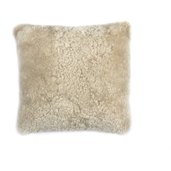 Kremowa, wełniana poduszka z owczej skóry Auskin Egan, 50x50 cm