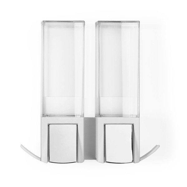 Biały samoprzylepny podwójny dozownik do mydła Compactor Clevek Double Dispenser-image-2