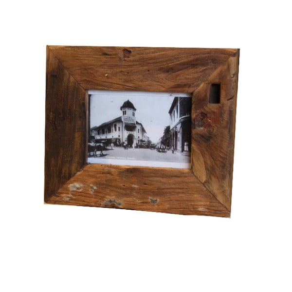 Ramka na zdjęcia z drewna tekowego HSM Collection Antique, 27 x 22 cm