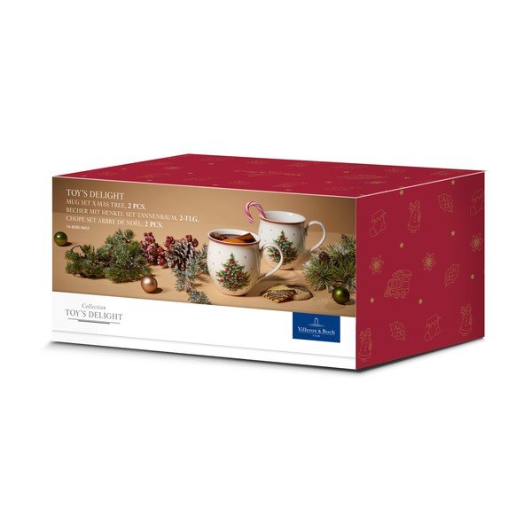 Zestaw 2 białych kubków porcelanowych z motywem świątecznym Villeroy & Boch X-mas tree-image-2