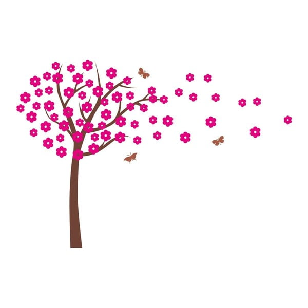 Różowa naklejka ścienna Cherry Tree