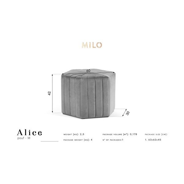 Ciemnozielony puf Milo Casa Alice, ⌀ 60 cm-image-2