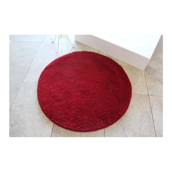 Czerwony dywanik łazienkowy Mismo Oro, ⌀ 90 cm