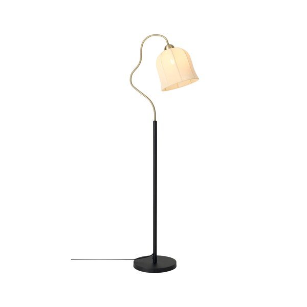 Biała/czarna tekstylna lampa stojąca (wysokość 150 cm) Bell – Ellos Home
