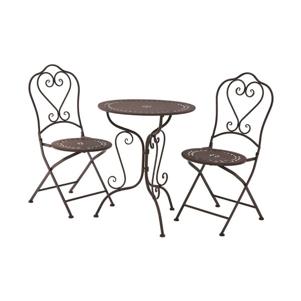 Zestaw 2 brązowych krzeseł ogrodowych i stolika Premier Housewares Jardin