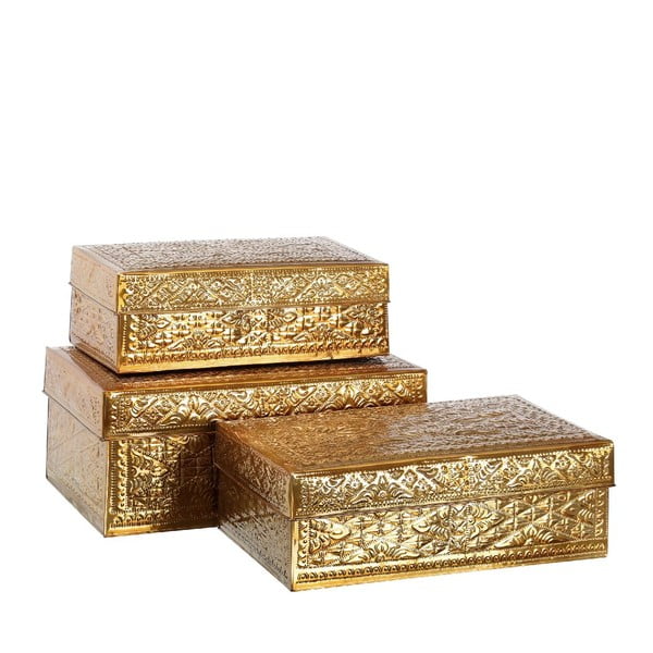 Zestaw 3 pudełek Golden Aluminium
