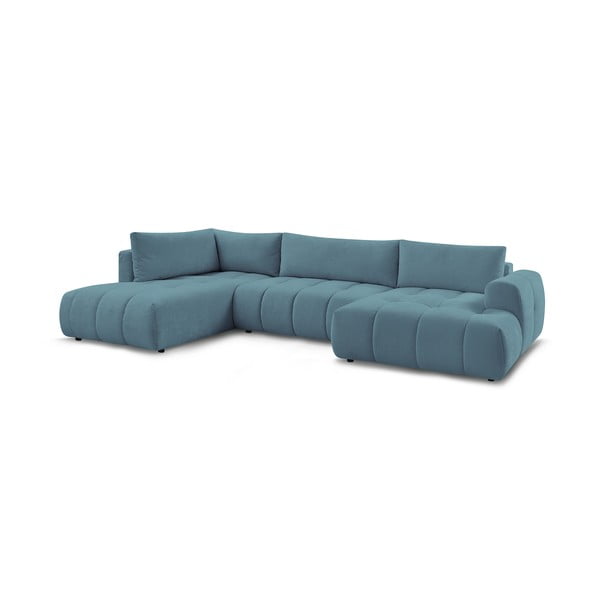 Niebieski rozkładany/ze schowkiem narożnik (lewostronny/w kształcie litery U) Fuji – Bobochic Paris-image-3