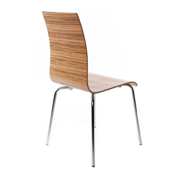 Krzesło z siedziskiem z dekorem jasnego drewna Kokoon Classic Zebrano-image-2