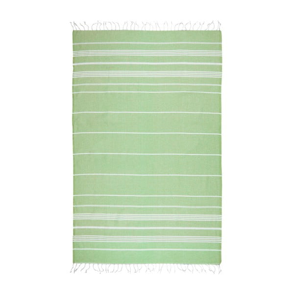 Zielony ręcznik hammam Kate Louise Classic, 180x100 cm
