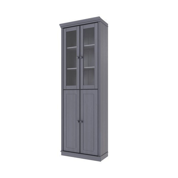 Szara witryna z litego drewna sosnowego 74x223x37 cm Anita – Støraa-image-2