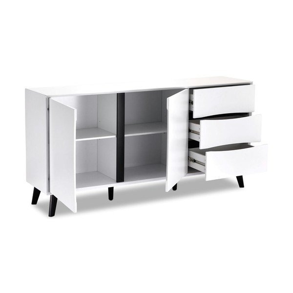 Biała niska komoda 160x80 cm Lyon – Furnhouse-image-3