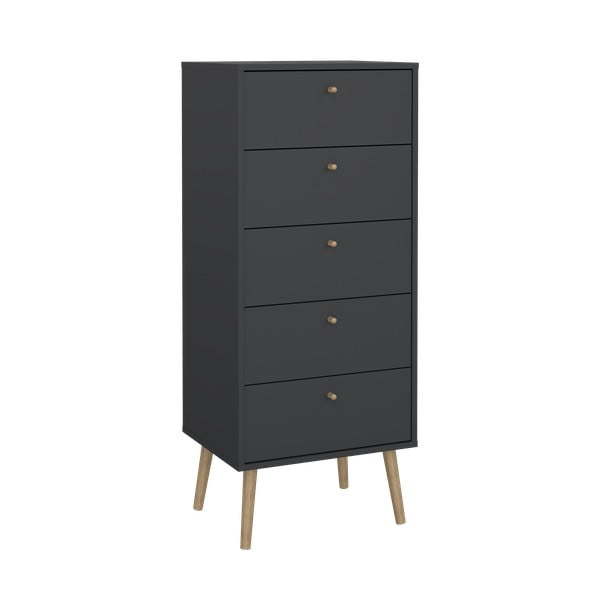 Antracytowa wysoka komoda 50x120 cm Bodo – Tvilum-image-2