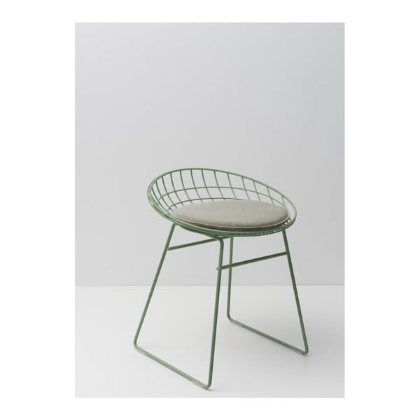 Zielony druciany stołek z siedziskiem Pastoe, 46 cm