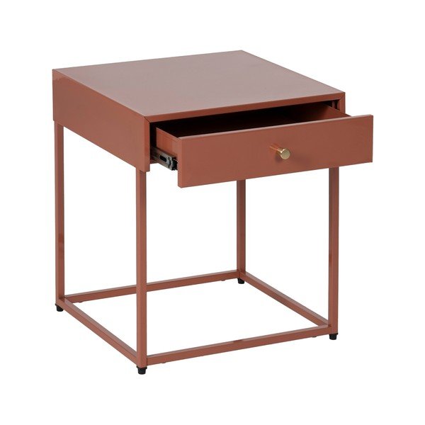 Szafka nocna w kolorze terakoty Nara – Ixia-image-2