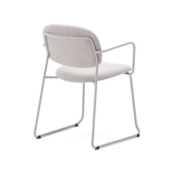 Beżowe metalowe krzesło z podłokietnikami Meli – Kave Home-image-4