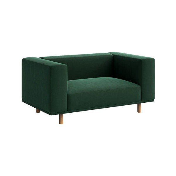 Ciemnozielony aksamitny fotel Kukumo – Ame Yens