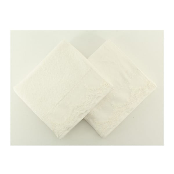 Komplet 2 ręczników Almeda Cream, 50x90 cm