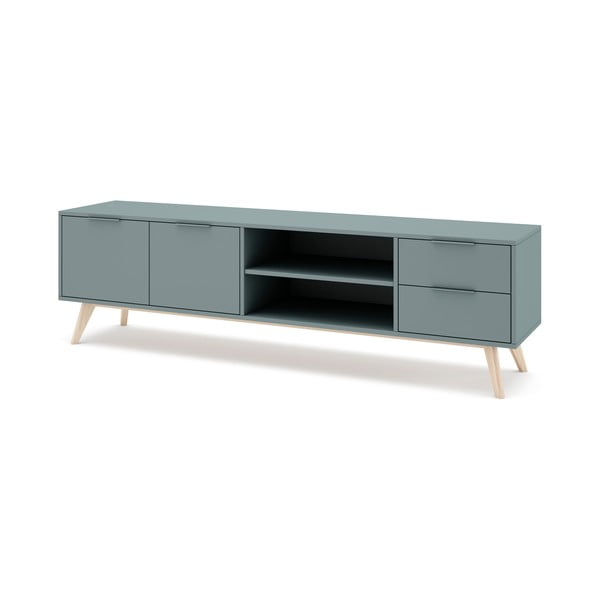 Szarozielona szafka pod TV 180x53x40 cm Pisco – Marckeric-image-3