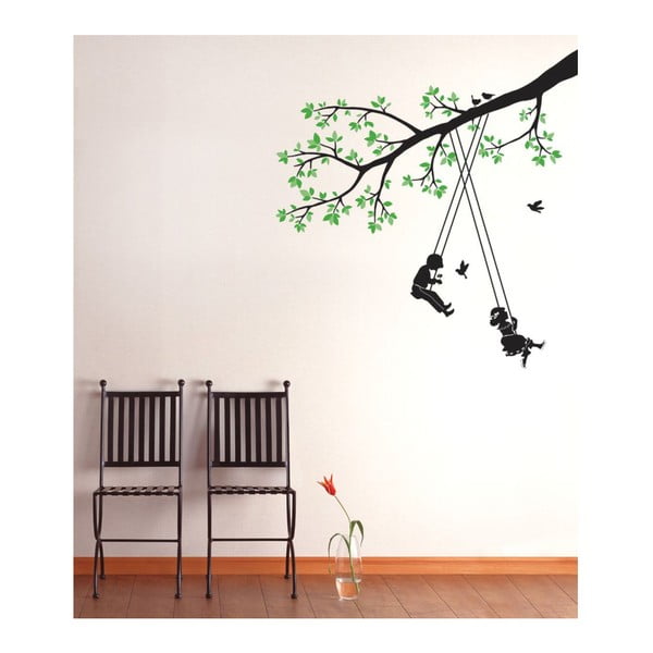 Naklejka Children Swinging in a Tree