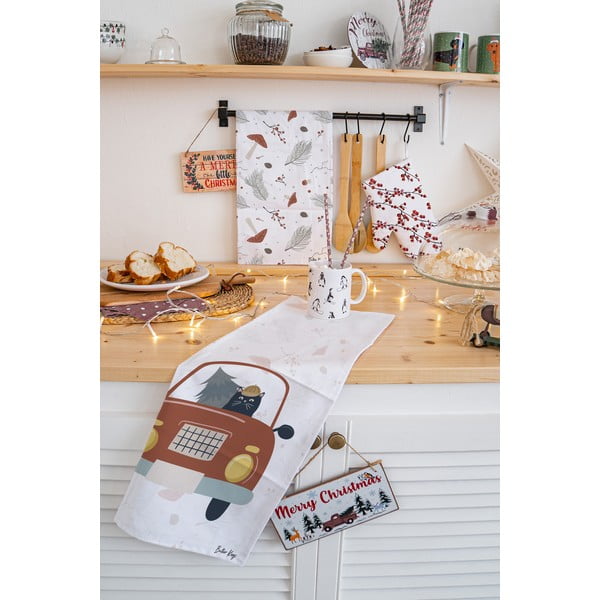 Bawełniane ścierki ze świątecznym motywem zestaw 2 szt. 50x70 cm Toadstools – Butter Kings-image-1