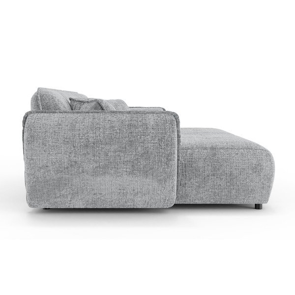 Jasnoszara sofa z tkaniny szenilowej z szezlongiem 252 cm Nelia Big – Ropez-image-3