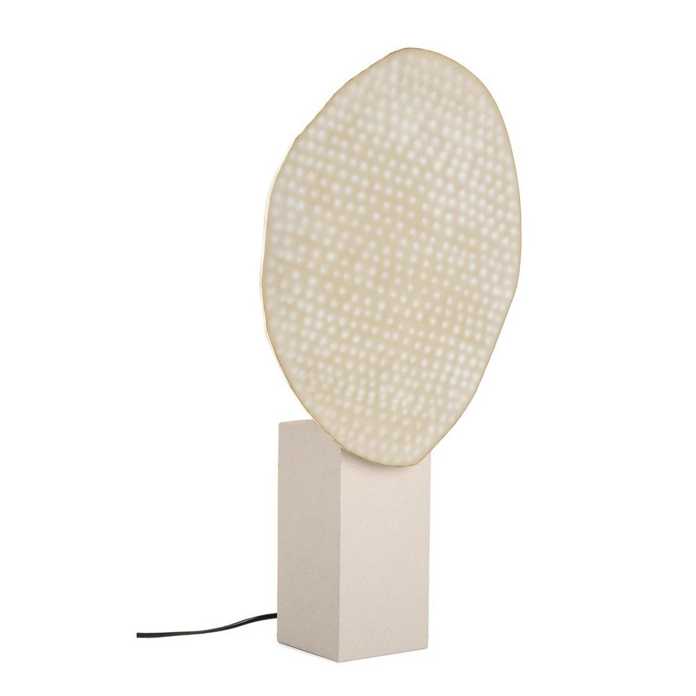 Beżowa metalowa lampa stołowa z metalowym kloszem (wysokość 57 cm) Neev – Bizzotto