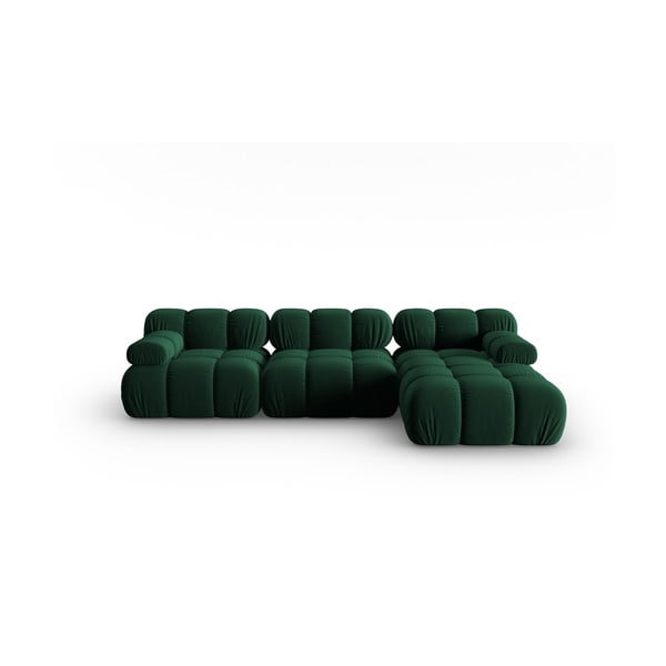 Zielona aksamitna sofa 285 cm Bellis – Micadoni Home