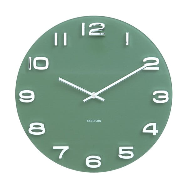Zielony zegar Karlsson Time Vintage, ø 35 cm