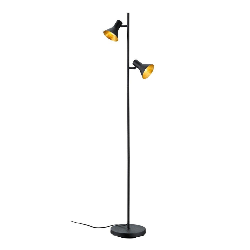 Czarna lampa stojąca z metalowym kloszem (wysokość 144 cm) Nina – Reality
