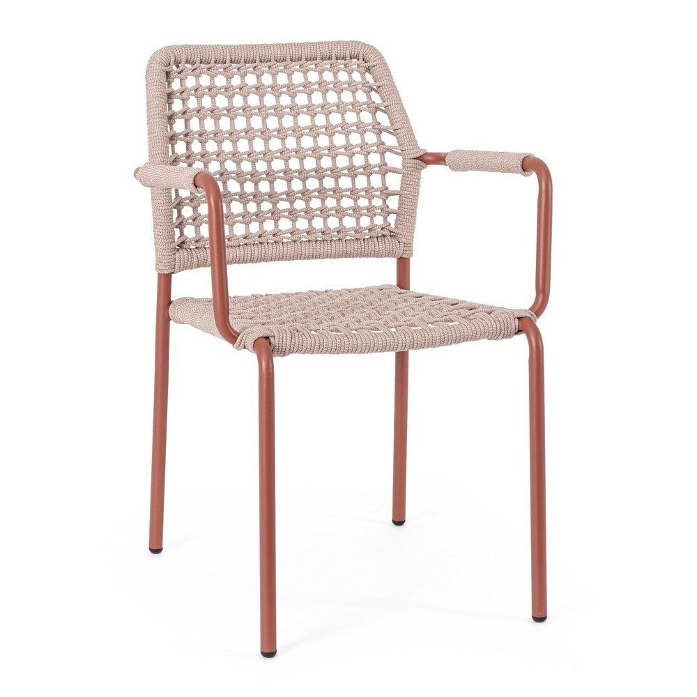 Beżowe metalowe krzesło ogrodowe Rajada – Bizzotto