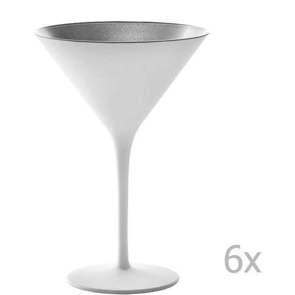 Zestaw 6 biało-srebrnych kieliszków koktajlowych Stölzle Lausitz Olympic Cocktail, 240 ml
