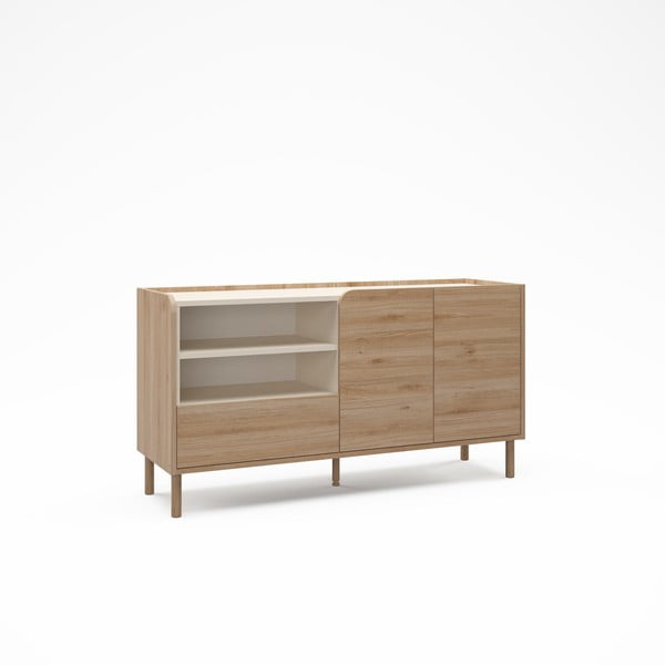 Komoda w dekorze dębu w naturalnym kolorze 141x75,5x44 cm Monza – Marckeric-image-3