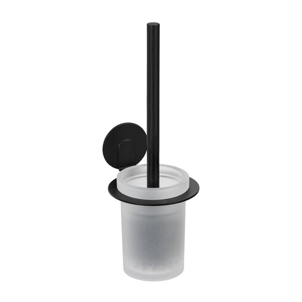 Samoprzylepna szklana szczotka do WC w kolorze matowej czerni Bivio – Wenko