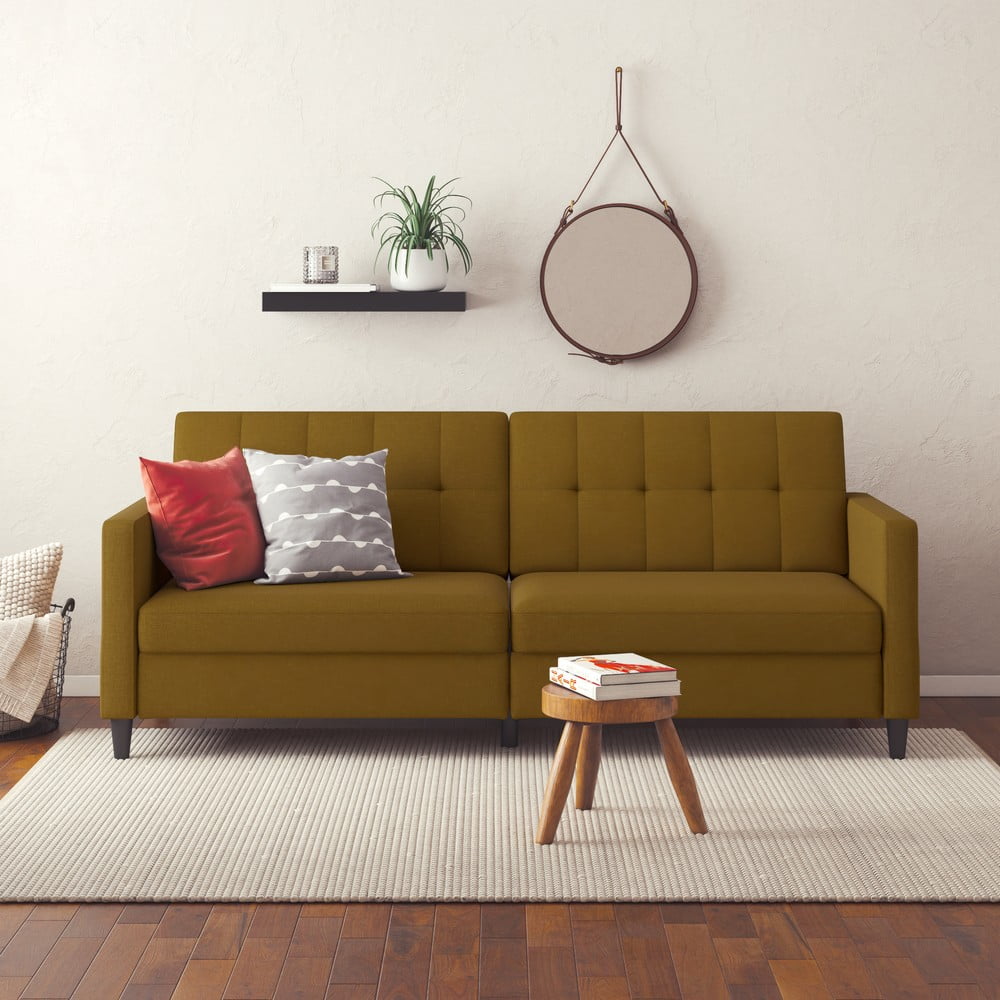 Żółta rozkładana sofa 82 cm Hartford – Støraa (zdjęcie 8)