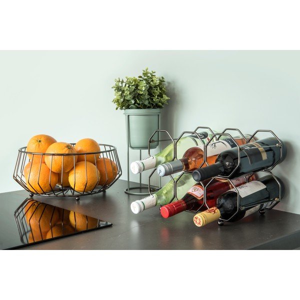 Szary metalowy składany stojak na wino PT LIVING Honeycomb-image-1
