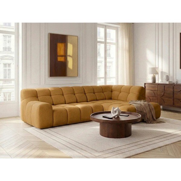 Żółty rozkładany/z elektryczną regulacją siedziska narożnik (prawostronny/w kształcie litery L) Andre – Bobochic Paris-image-4