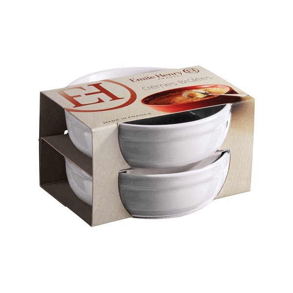 Komplet 2 białych misek do zapiekania do crème brûlée Emile Henry-image-1