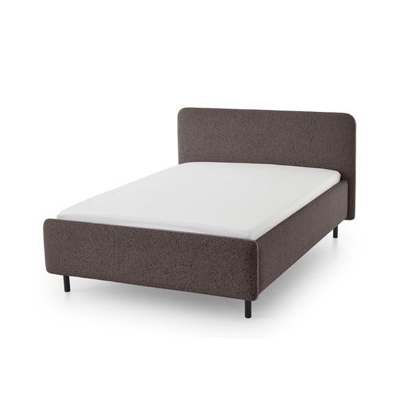 Antracytowe tapicerowane łóżko dwuosobowe ze schowkiem ze stelażem 140x200 cm Primo – Meise Möbel