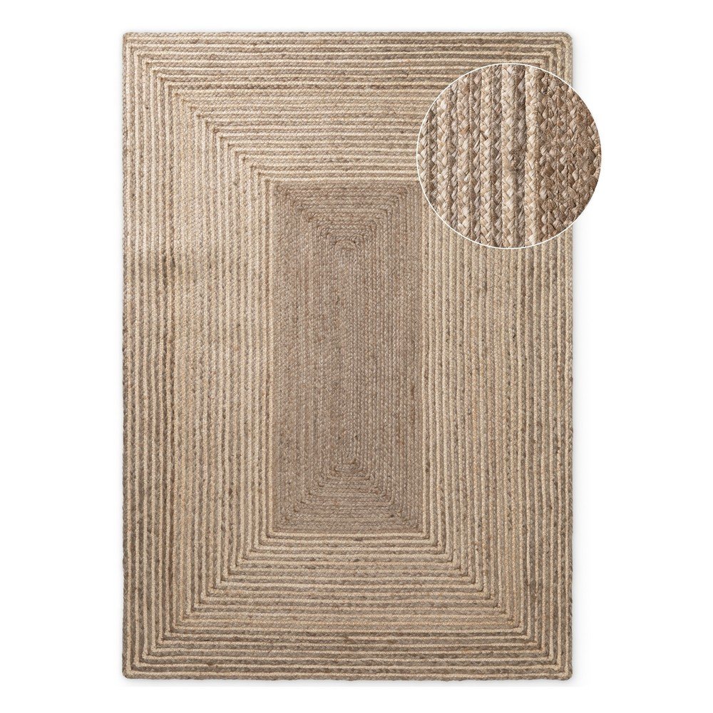 Dywan z juty dwustronny/tkany ręcznie w jasnym naturalnym kolorze/w ciemnym naturalnym kolorze 120x170 cm Juno – Hanse Home