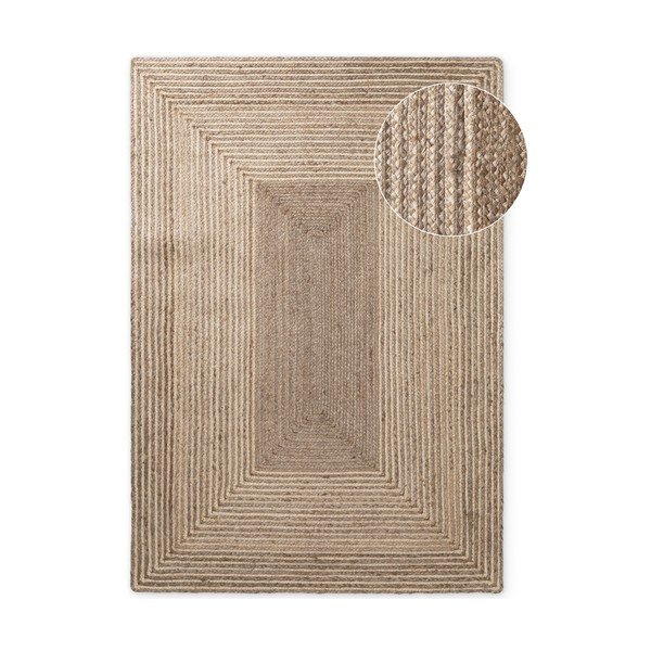 Dywan z juty dwustronny/tkany ręcznie w jasnym naturalnym kolorze/w ciemnym naturalnym kolorze 160x230 cm Juno – Hanse Home